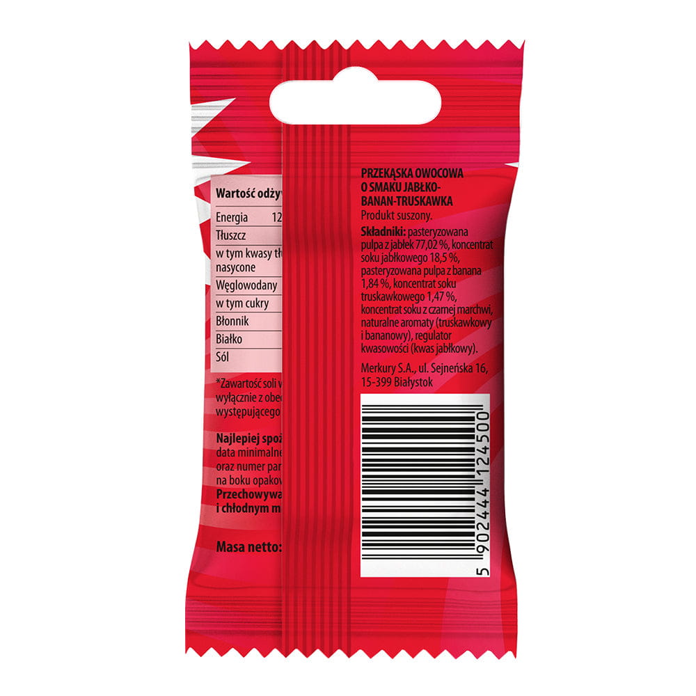 BUNNY NINJA Przekąska owocowa FRUIT ROLLS o smaku Jabłko Banan Truskawka 15 g - Słodycze - Sklep Fit-Land - Sklep Fit-Land - Kup na www