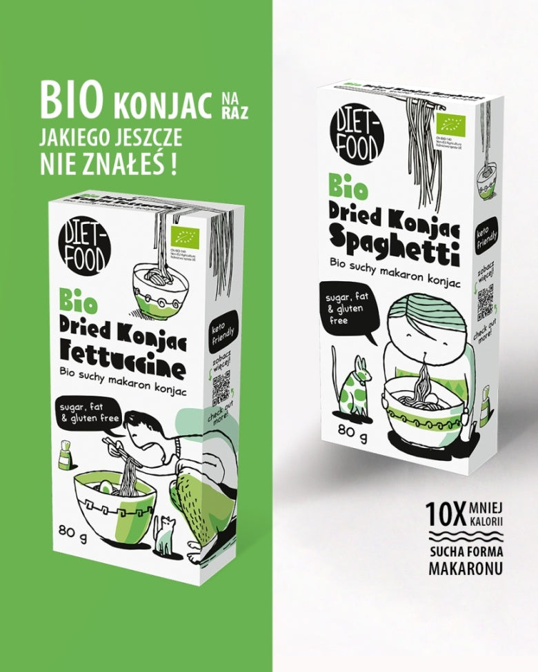 DIET FOOD Bio Suchy Makaron Shirataki Konjac Fettucine 80 g - Makarony konjac - PPHU MIPAMA E