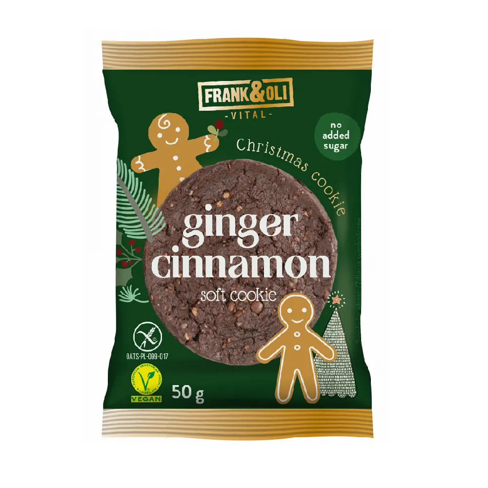 Frank&Oli Ciasteczko świąteczne Cynamonowe z Imbirem 50 g - Ciasteczko - Frank&Oli - Sklep Fit-Land - Kup na www