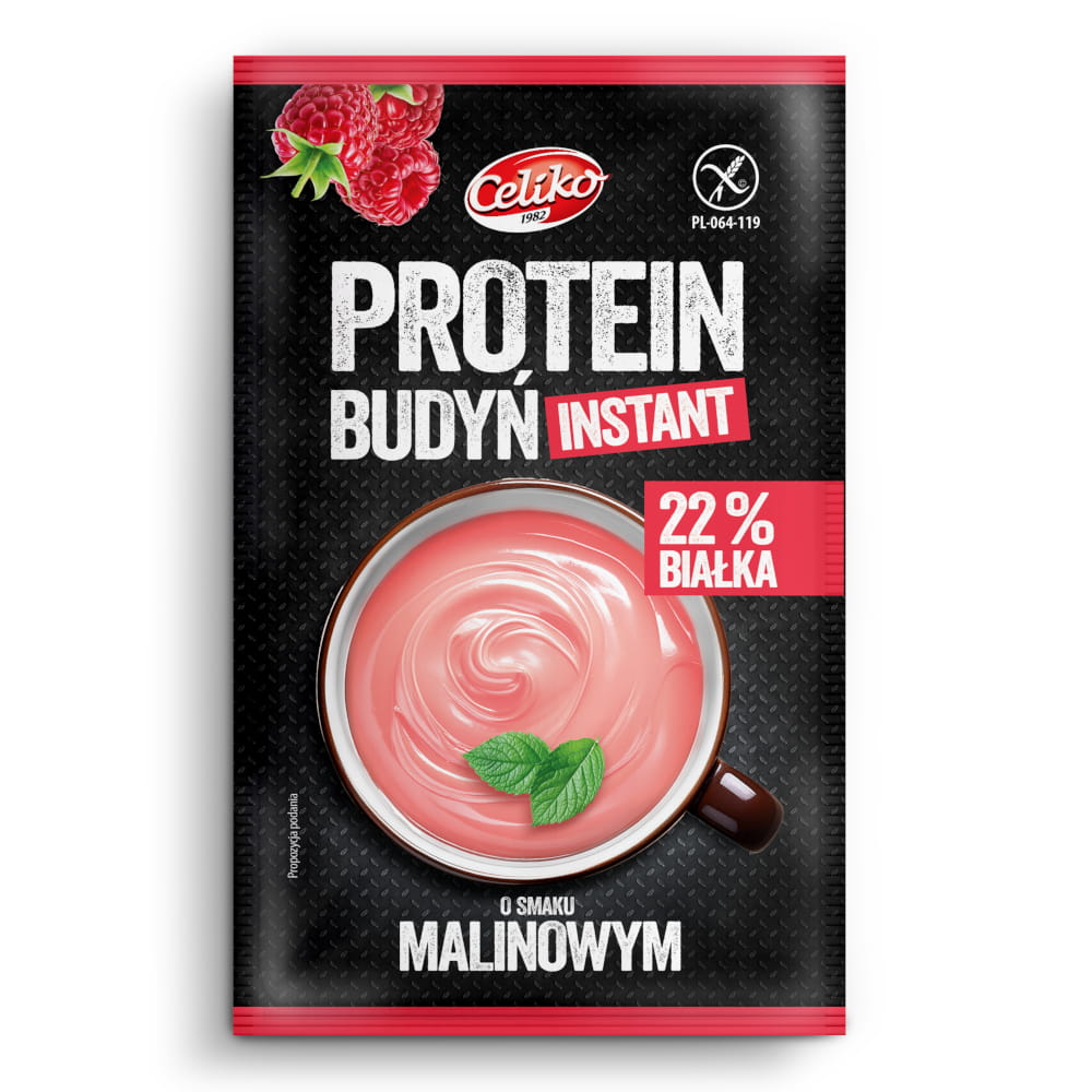 Celiko Budyń PROTEINowy instant o smaku malinowym 40 g - - Celiko - Sklep Fit-Land - Kup na www