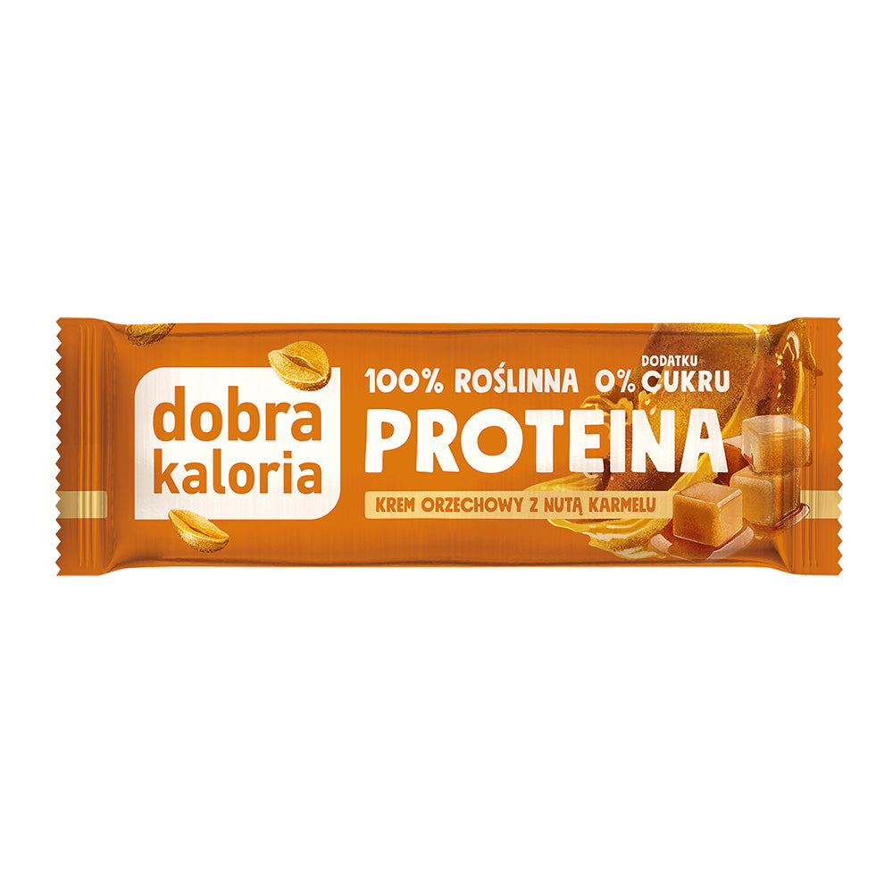 Dobra Kaloria Baton proteinowy Krem Orzechowy i Karmel PROTEINA 42 g - Batony proteinowe - Kubara Sp
