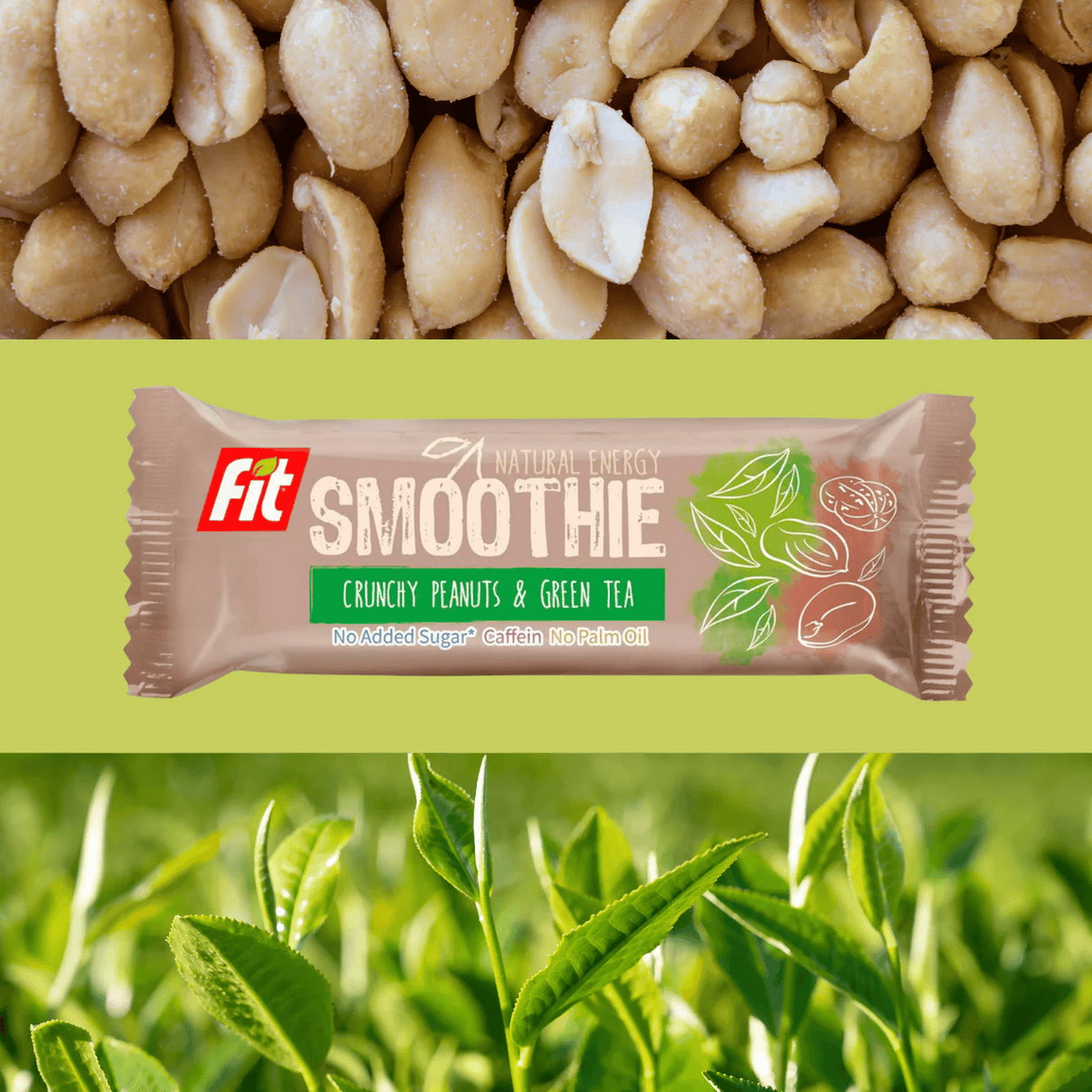 Fit SMOOTHIE Baton owocowo-orzechowy orzeszki ziemne i zielona herbata 32 g - Baton owocowy - Usovsko Food - Sklep Fit-Land - Kup na www