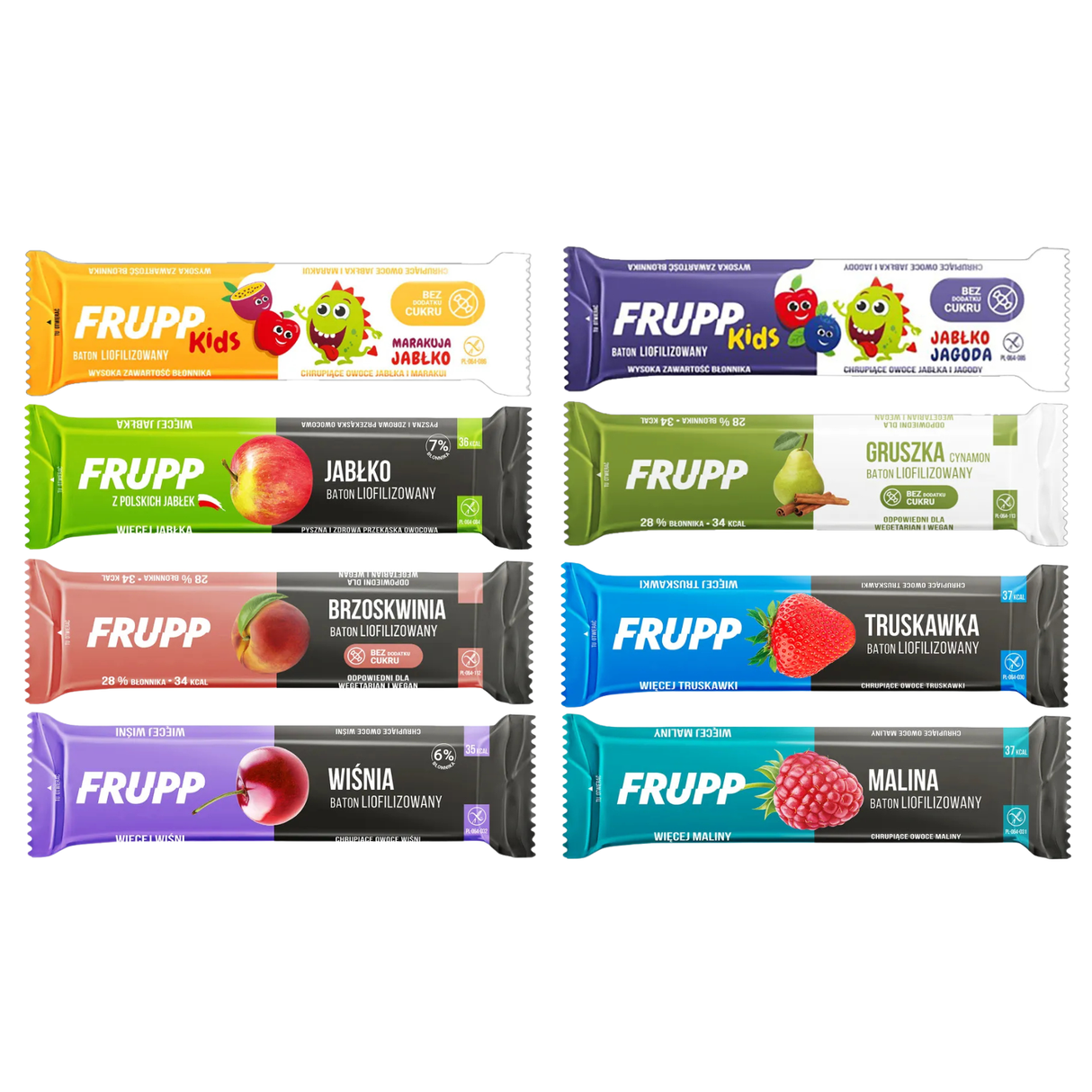 Zestaw FRUPP i FRUPP KIDS Baton liofilizowany MIX smaków 8 szt