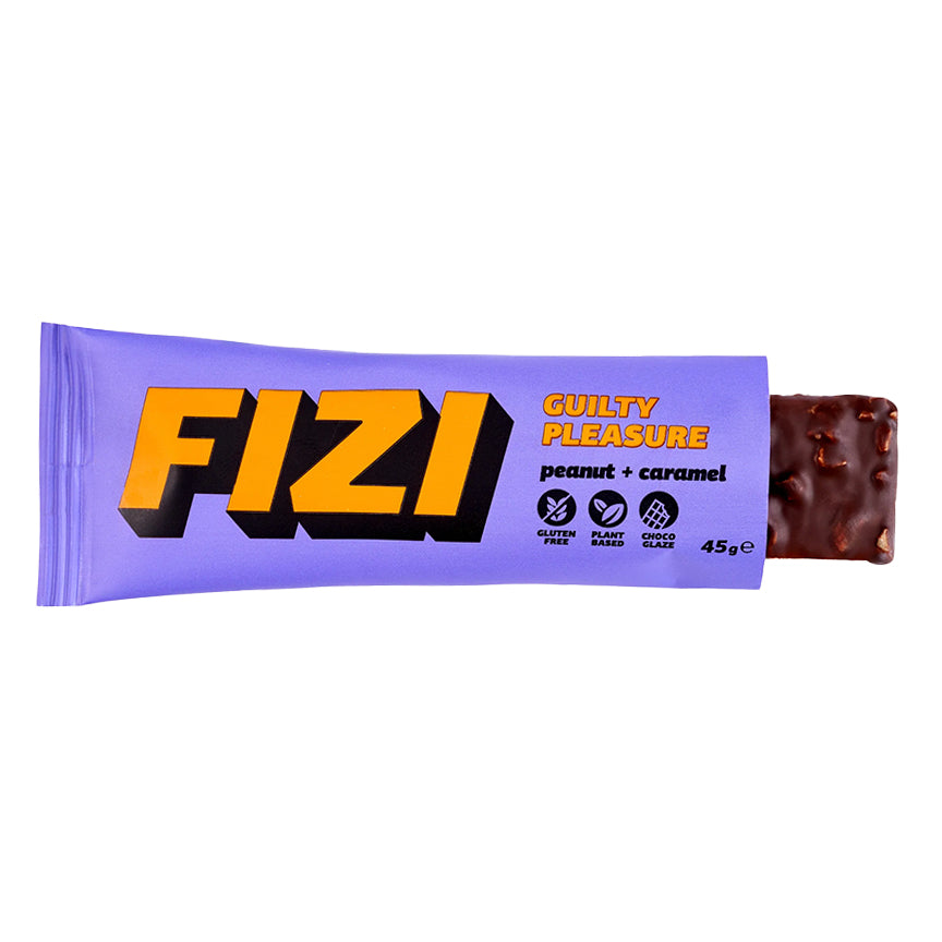 FIZI Peanut Caramel Baton bezglutenowy Orzech Ziemny i Karmel w polewie czekoladowej 45 g - Batony orzechowe - FIZI - Sklep Fit-Land - Kup na www