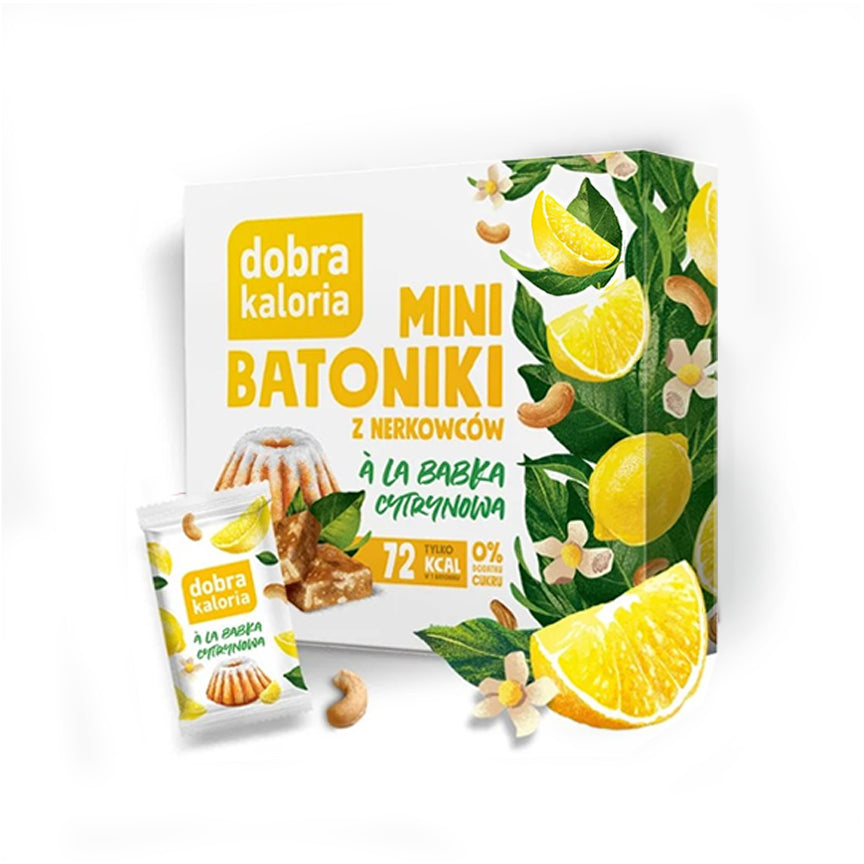 Dobra Kaloria Mini batoniki z nerkowców Babka Cytrynowa 102 g - Mini batoniki - Kubara Sp