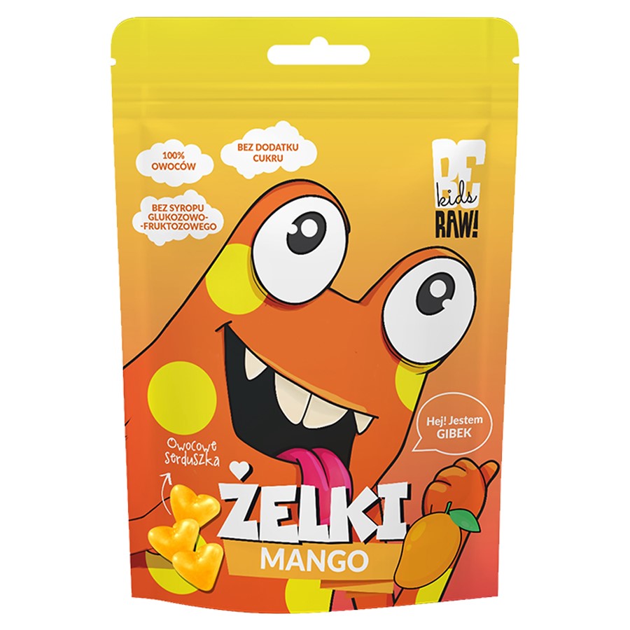 BeRAW Kids Żelki Mango owocowe serduszka 35 g - Żelki - Purella Sp