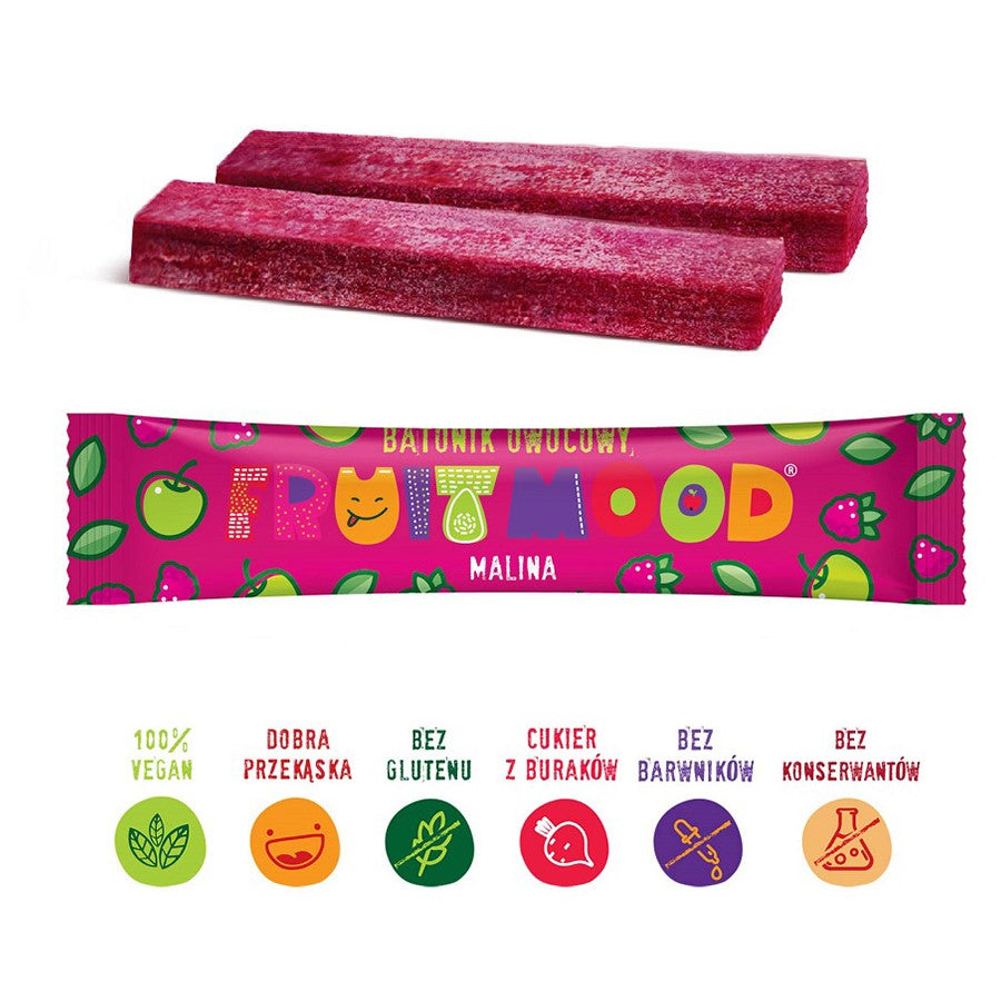 FRUIT MOOD Batonik owocowy Malina 20 g - Batony owocowe - Sergio LLC - Sklep Fit-Land - Kup na www