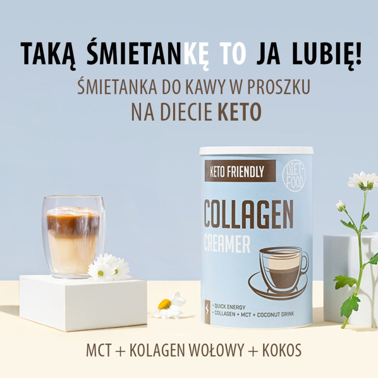 DIET FOOD Śmietanka do kawy KETO Kolagen Coffee Creamer + MCT 300 g - - Sklep Fit-Land - Sklep Fit-Land - Kup na www