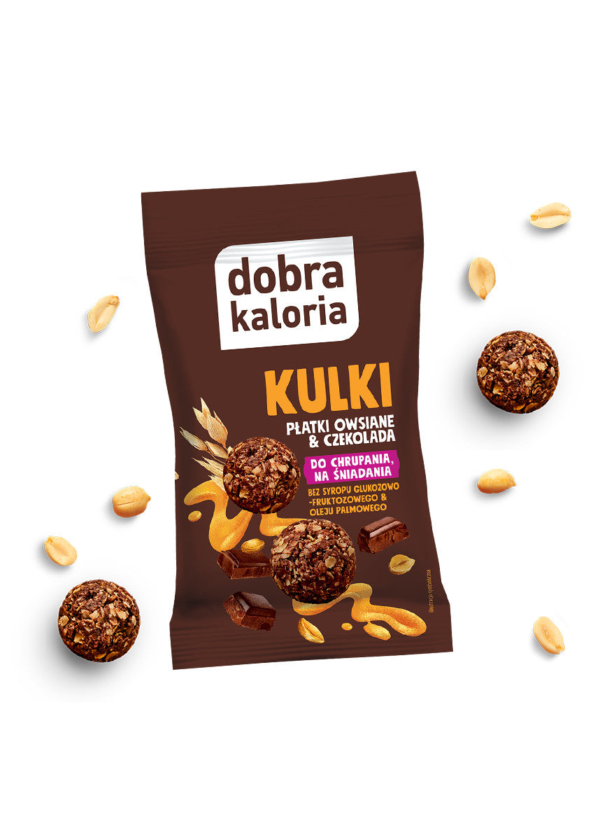 Dobra Kaloria Kulki śniadaniowe Płatki Owsiane i Belgijska Czekolada 40 g - Kulki mocy - Kubara Sp