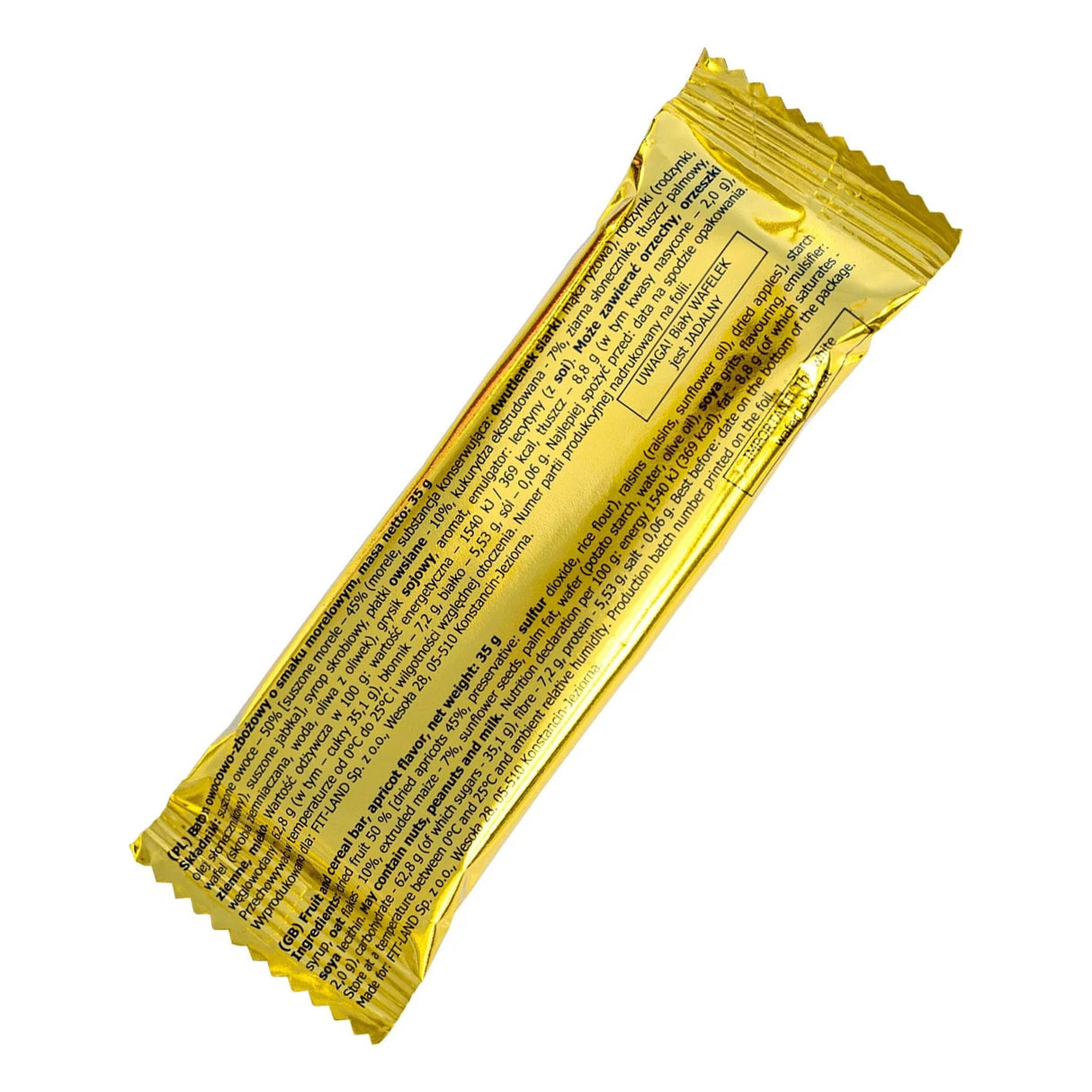 Zestaw batonów owocowo-zbożowych o smaku morelowym 35 g 24 sztuki - Baton owocowy - Fit-Land - Sklep Fit-Land - Kup na www