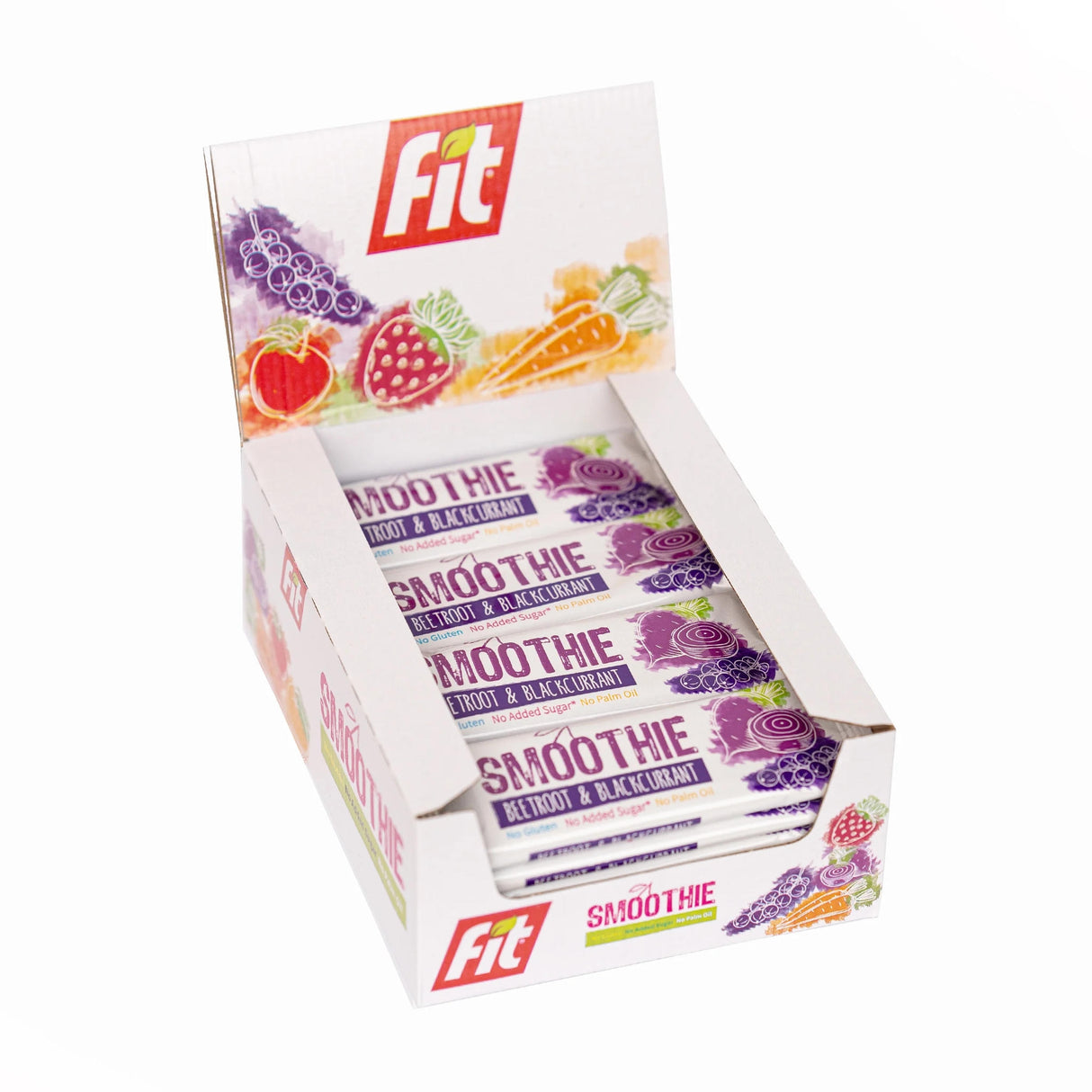 Zestaw batonów Fit SMOOTHIE z czerwonym burakiem i czarną porzeczką 32 g 24 sztuki - Baton owocowy - Usovsko Food - Sklep Fit-Land - Kup na www