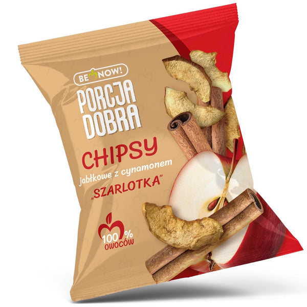 Porcja Dobra Chipsy jabłkowe z cynamonem „Szarlotka” 18 g - Chipsy owocowe - Porcja Dobra - Sklep Fit-Land - Kup na www