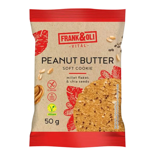 Frank&Oli Ciasteczko jaglane z Pastą Orzechową i Chia 50 g - Ciasteczka - Frank&Oli - Sklep Fit-Land - Kup na www