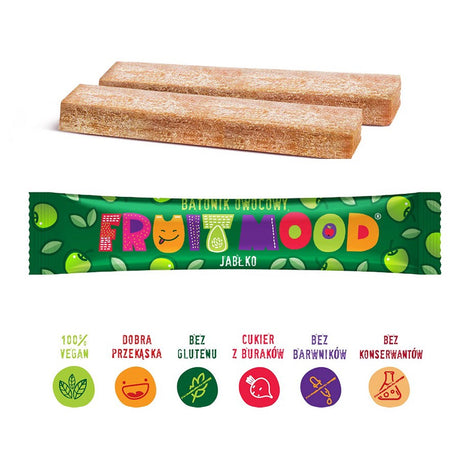 FRUIT MOOD Batonik owocowy Jabłko 20 g - - Sklep Fit-Land - Sklep Fit-Land - Kup na www