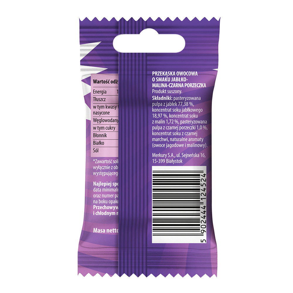 BUNNY NINJA Przekąska owocowa FRUIT ROLLS o smaku Jabłko Malina Czarna Porzeczka 15 g - Słodycze - Sklep Fit-Land - Sklep Fit-Land - Kup na www