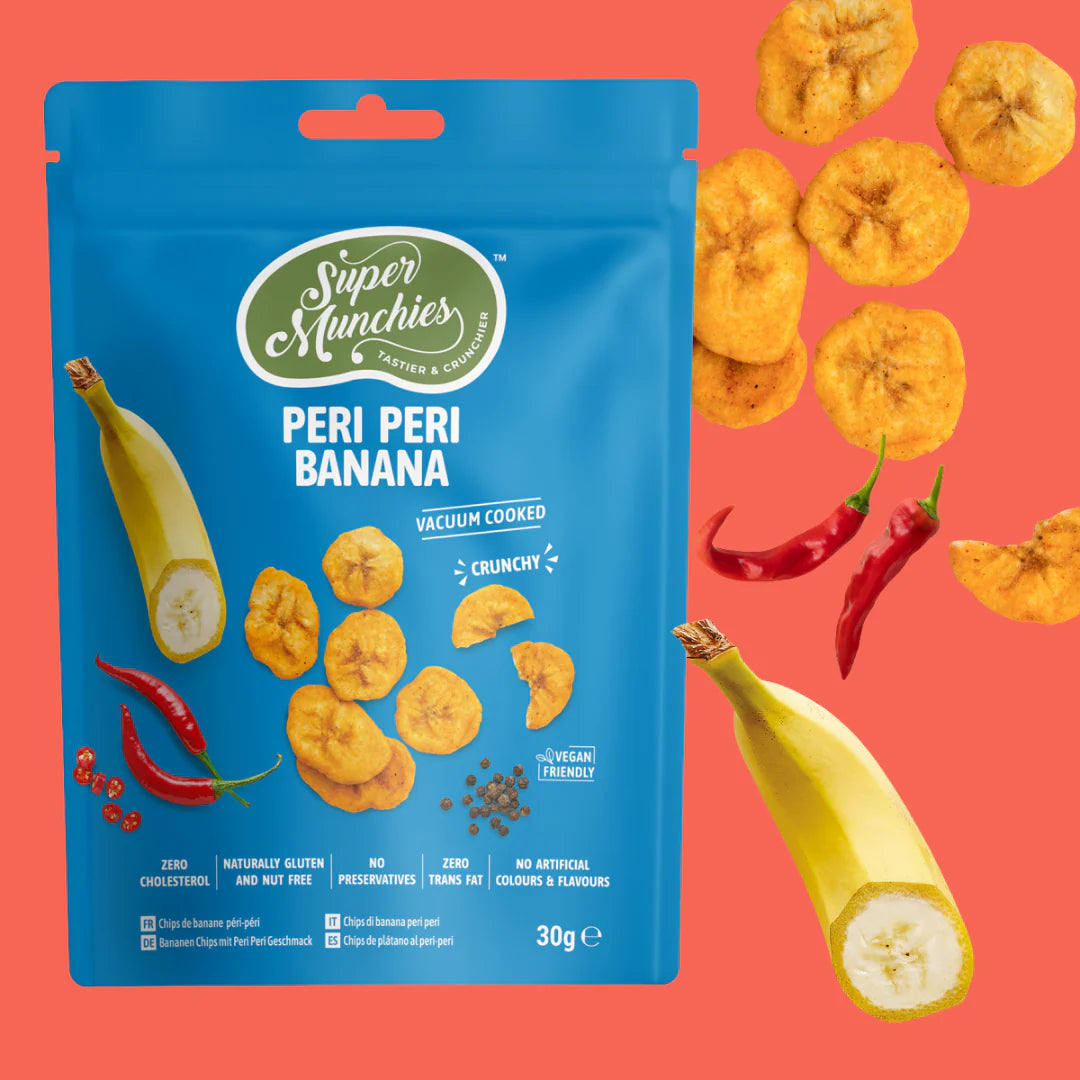 Super Munchies Chipsy Vacuum Cooked Banan Peri Peri 30 g - - Sklep Fit-Land - Sklep Fit-Land - Kup na www