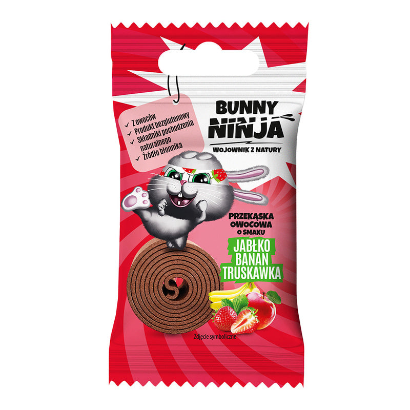 BUNNY NINJA Przekąska owocowa FRUIT ROLLS o smaku Jabłko Banan Truskawka 15 g - Słodycze - Sklep Fit-Land - Sklep Fit-Land - Kup na www