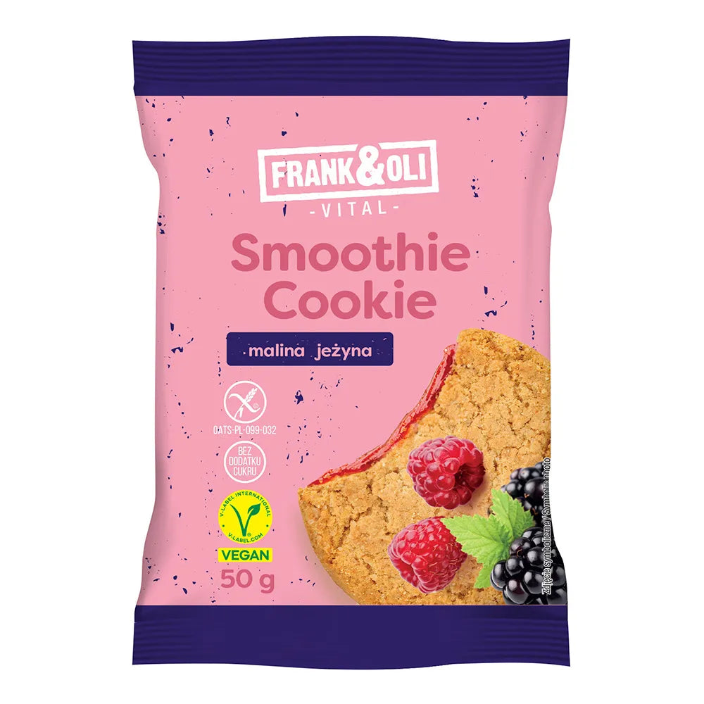 Frank&Oli Ciasteczko owocowe Smoothie Malina i Jeżyna 50 g - Ciasteczko - Frank&Oli - Sklep Fit-Land - Kup na www