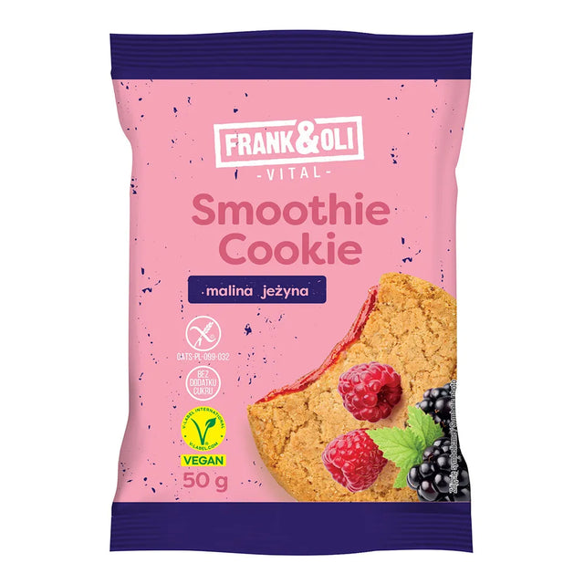 Frank&Oli Ciasteczko owocowe Smoothie Malina i Jeżyna 50 g - Ciasteczko - Frank&Oli - Sklep Fit-Land - Kup na www.fit-land.eu