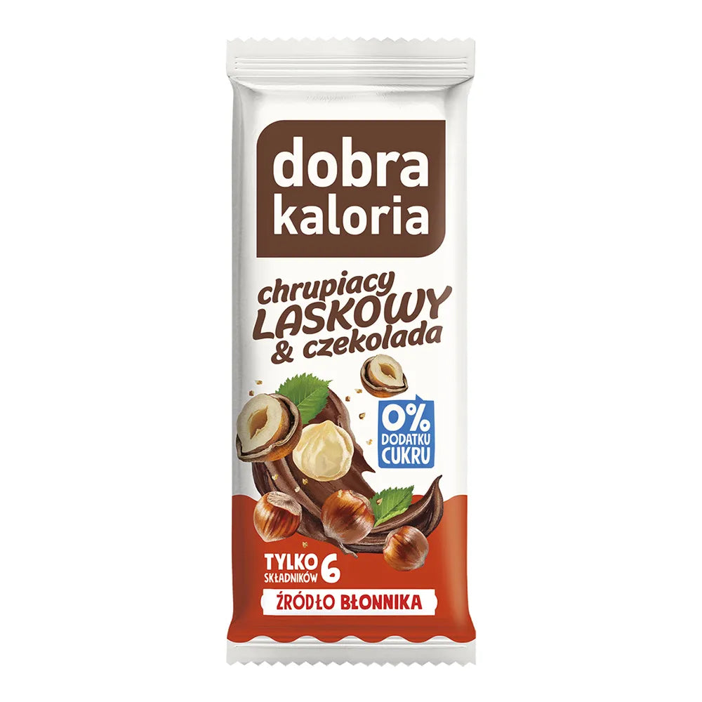 Dobra Kaloria Baton daktylowy Orzech Laskowy i Czekolada 35 g - Batony owocowe - Kubara Sp