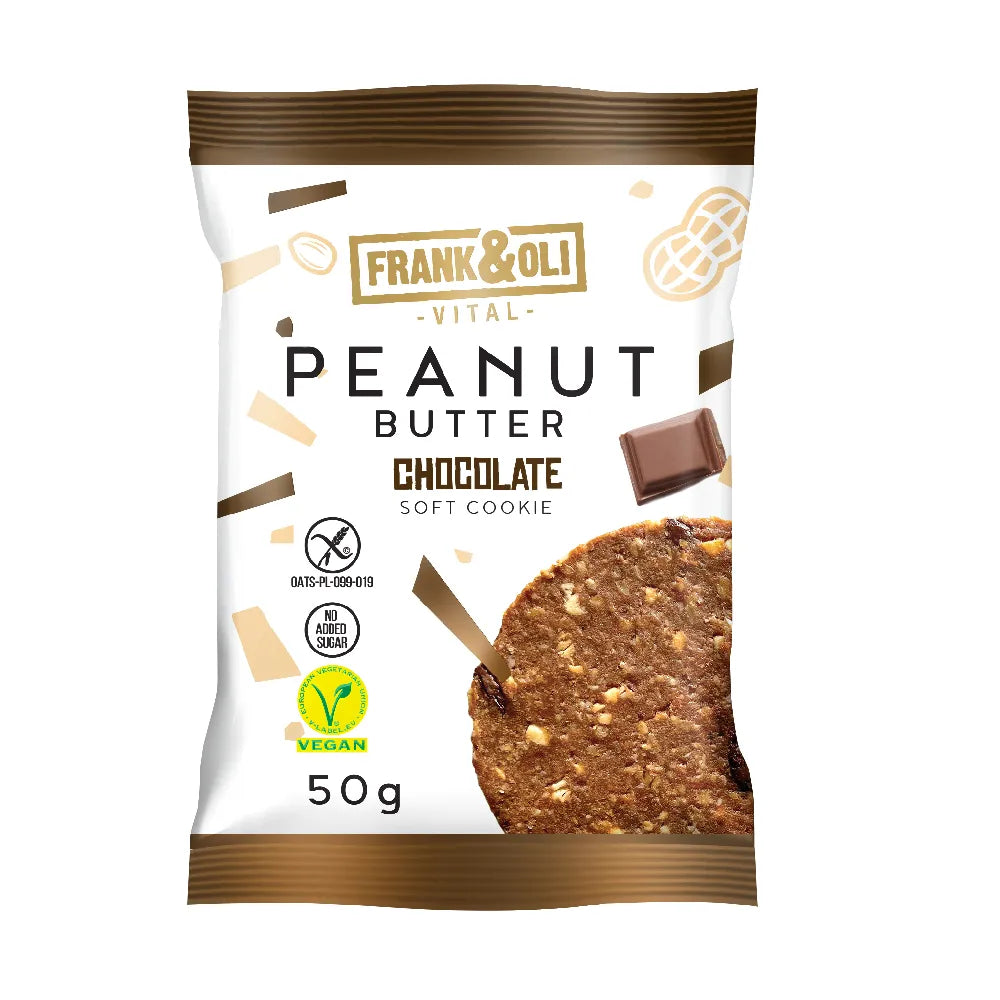 Frank&Oli Ciasteczko Peanut Butter i Czekolada 50 g - Ciasteczko - Frank&Oli - Sklep Fit-Land - Kup na www