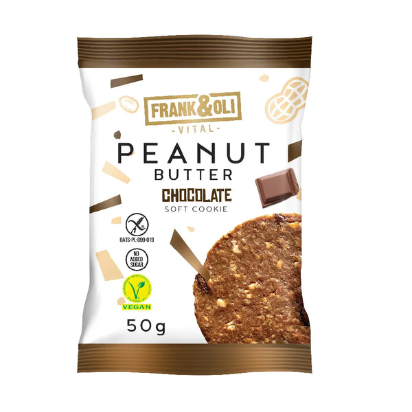 Frank&Oli Ciasteczko Peanut Butter i Czekolada 50 g - Ciasteczka - Frank&Oli - Sklep Fit-Land - Kup na www