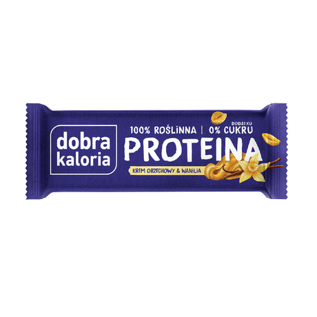Dobra Kaloria Baton proteinowy Krem Orzechowy i Wanilia PROTEINA 45 g - Batony proteinowe - Kubara Sp