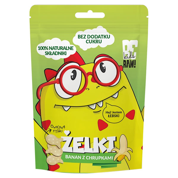 BeRAW Kids Żelki Banan z Chrupkami owocowe rybki 35 g - Żelki - Purella Food Sp