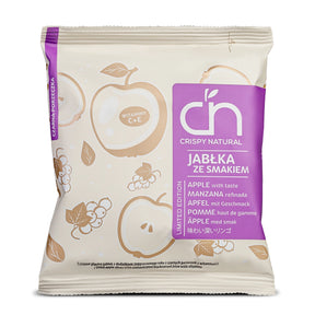 CRISPY NATURAL Jabłka ze smakiem - Czarna porzeczka - Suszone chipsy z jabłek - Chipsy owocowe - Crispy Natural - Sklep Fit-Land - Kup na www