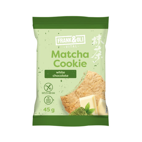 Frank&Oli Ciastko Matcha Biała Czekolada 45 g - Ciastka i wafelki - Sklep Fit-Land - Sklep Fit-Land - Kup na www