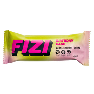 FIZI Cookie Dough Cherry Baton bezglutenowy Masa Ciasteczkowa i Wiśnia w białej polewie 45 g