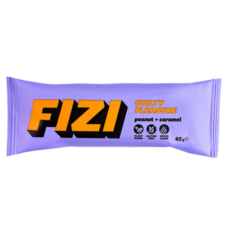 FIZI Peanut Caramel Baton bezglutenowy Orzech Ziemny i Karmel w polewie czekoladowej 45 g - Baton bezglutenowy - FIZI - Sklep Fit-Land - Kup na www