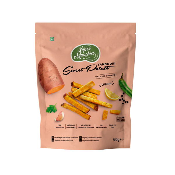 Super Munchies Chipsy Vacuum Cooked Batat Tandoori 60 g - Chipsy warzywne - Super Munchies - Sklep Fit-Land - Kup na www