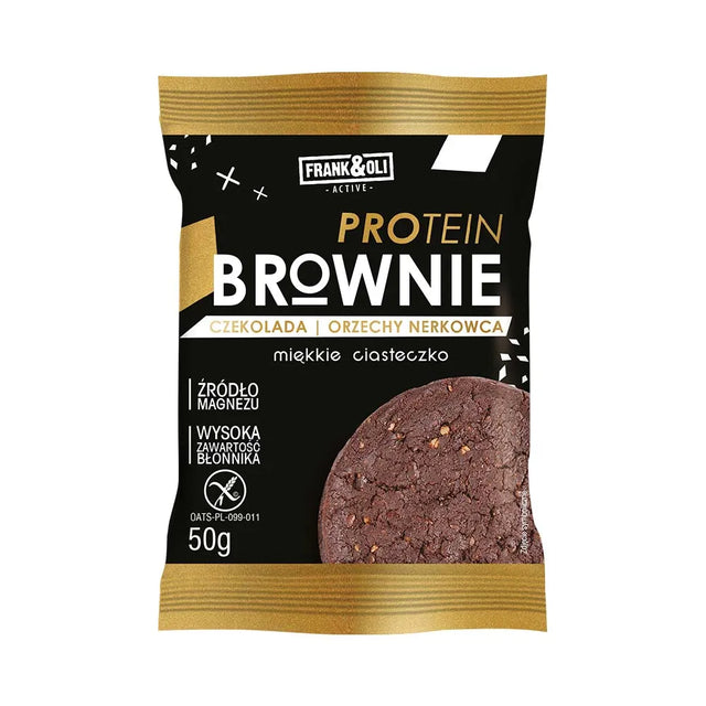 Frank&Oli Ciasteczko proteinowe Brownie Czekolada i Orzechy Nerkowca 50 g - Ciasteczko - Frank&Oli - Sklep Fit-Land - Kup na www.fit-land.eu