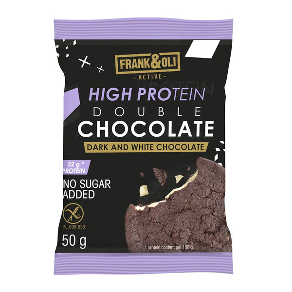 Frank&Oli Ciastko proteinowe Podwójnie Czekoladowe 50 g - Ciasteczka proteinowe - Frank&Oli - Sklep Fit-Land - Kup na www