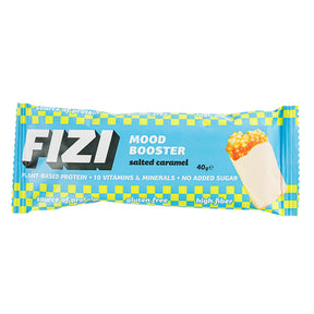 FIZI Salted Caramel Baton bezglutenowy Słony Karmel w białej polewie 40 g - Batony bezglutenowe - FIZI - Sklep Fit-Land - Kup na www