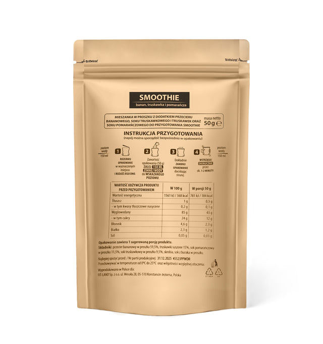 Smoothie banan, truskawka i pomarańcza 50 g - Smoothie - Fit-Land - Sklep Fit-Land - Kup na www.fit-land.eu