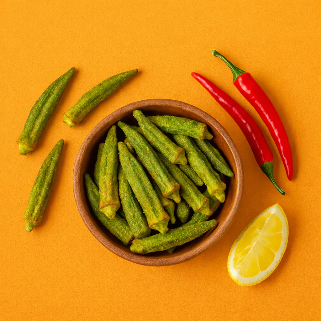 Super Munchies Chipsy Vacuum Cooked Okra Masala 30 g - - Sklep Fit-Land - Sklep Fit-Land - Kup na www