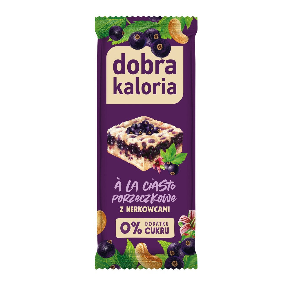 Dobra Kaloria Baton z nerkowcami A'la Ciasto Porzeczkowe 35 g - Batony orzechowe - Kubara Sp