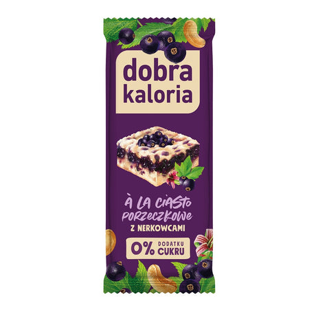 Dobra Kaloria Baton z nerkowcami A'la Ciasto Porzeczkowe 35 g - Batony orzechowe - Kubara Sp