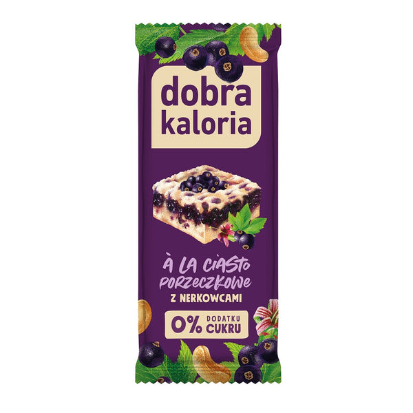 Dobra Kaloria Baton z nerkowcami A'la Ciasto Porzeczkowe 35 g - Batony orzechowe - Kubara Sp