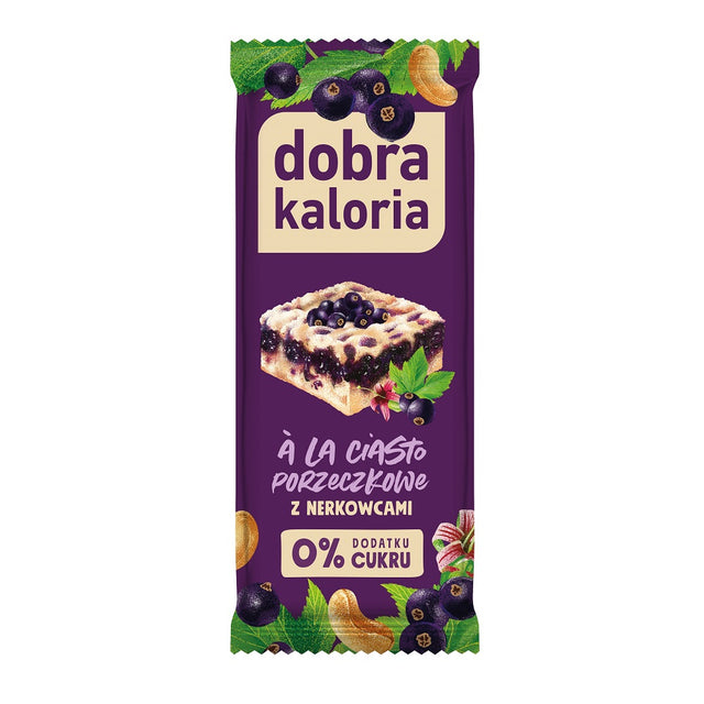 Dobra Kaloria Baton z nerkowcami A'la Ciasto Porzeczkowe 35 g - Batony orzechowe - Kubara Sp. z o.o. - Sklep Fit-Land - Kup na www.fit-land.eu