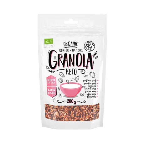 DIET FOOD 100% BIO Granola KETO 200 g - Granola i musli - PPHU MIPAMA E