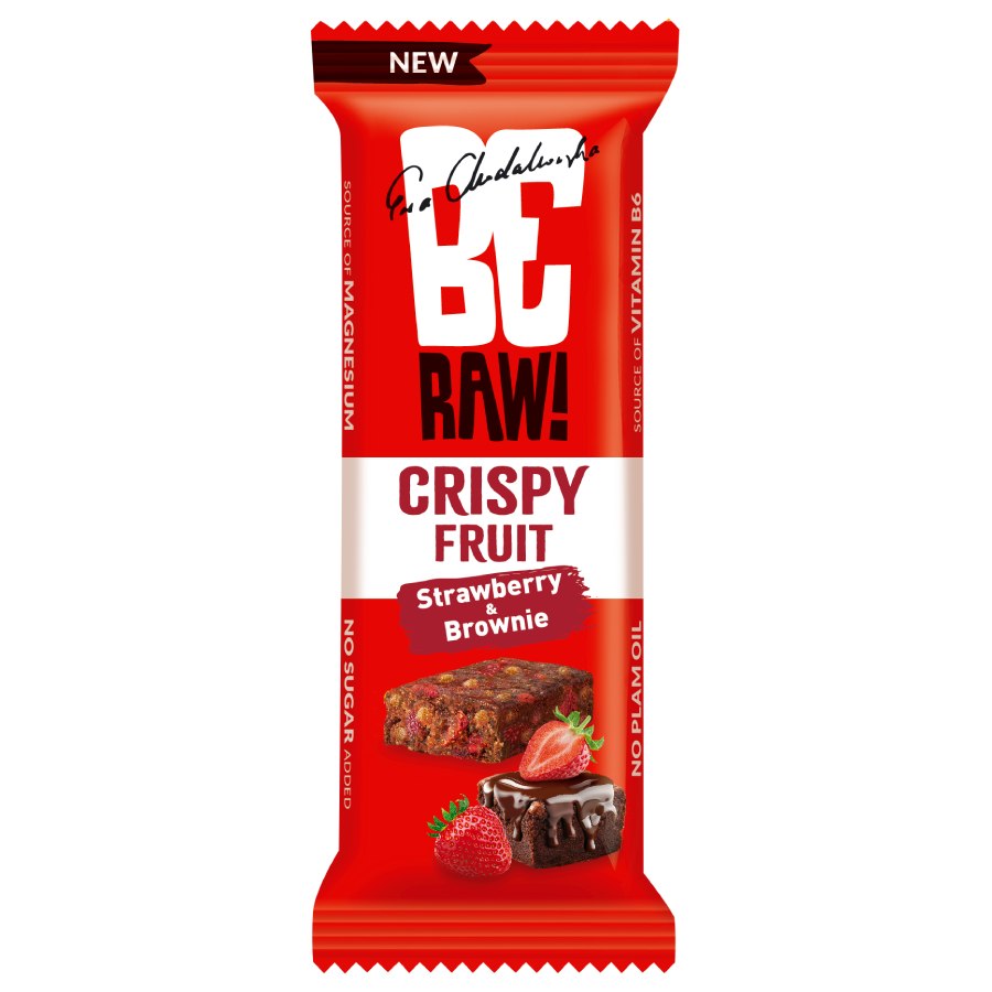 BeRaw Baton owocowy Crispy Fruit Truskawka i Brownie 40 g - Batony owocowe - Purella Food Sp