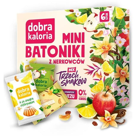 Dobra Kaloria Mini batoniki z nerkowców Mix Trzech Smaków 102 g - Mini batoniki - Kubara Sp