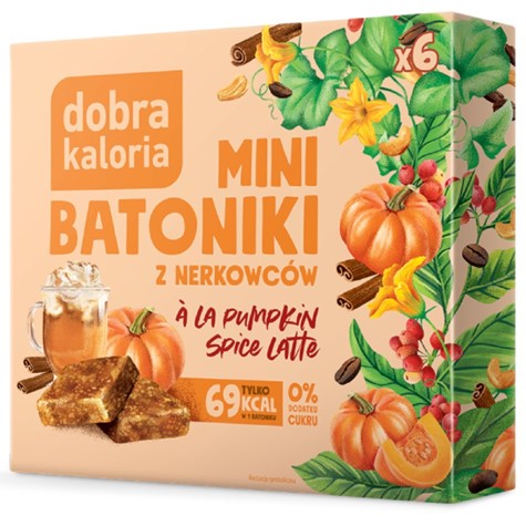 Dobra Kaloria Mini batoniki z nerkowców a'la Pumpkin Spice Latte 102 g - - Dobra Kaloria - Sklep Fit-Land - Kup na www.fit-land.eu