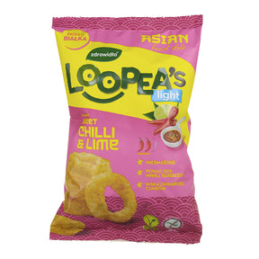 Loopea's Light Chrupki z soczewicy Sweet Chilli & Lime 50 g - Chrupki - Loopea's - Sklep Fit-Land - Kup na www