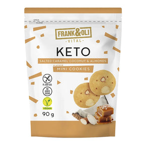 Frank&Oli Mini ciasteczka Słony Karmel, Kokos i Migdały 90 g - Mini ciasteczka - Frank&Oli - Sklep Fit-Land - Kup na www
