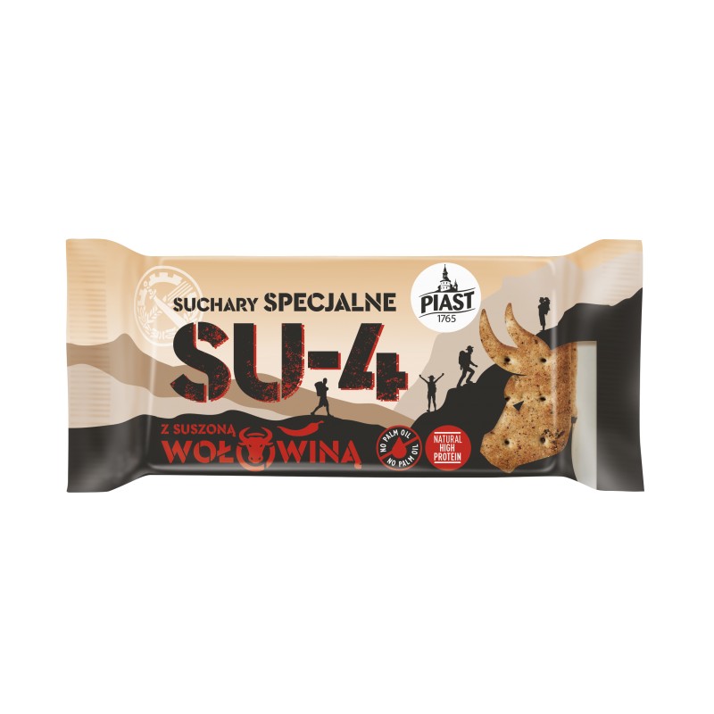 Piast Suchary Specjalne SU-4 z suszoną wołowiną 70 g - - Sklep Fit-Land - Sklep Fit-Land - Kup na www