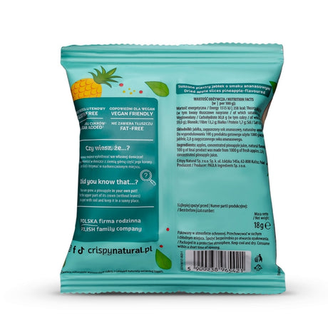 CRISPY NATURAL Jabłko o smaku ananasa - Suszone chipsy z jabłek - Suszone chipsy - Crispy Natural - Sklep Fit-Land - Kup na www